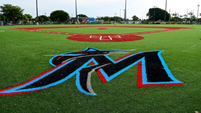 Renovated baseball field at the Miami Marlins MLB Youth Academy at Babcock Park in Hialeah Florida
